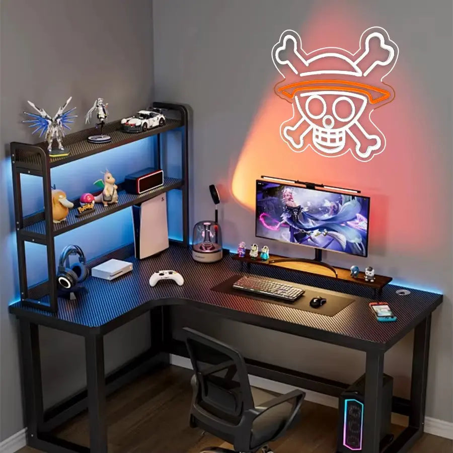 Skull Led Neon Sign, Hand-Made Cartoon Character Wall Lamp, Used for Bedroom, Home, Game Room, Club, Bar and Man Cave Decor.