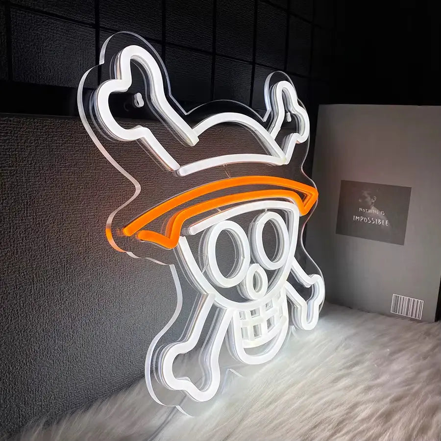 Skull Led Neon Sign, Hand-Made Cartoon Character Wall Lamp, Used for Bedroom, Home, Game Room, Club, Bar and Man Cave Decor.