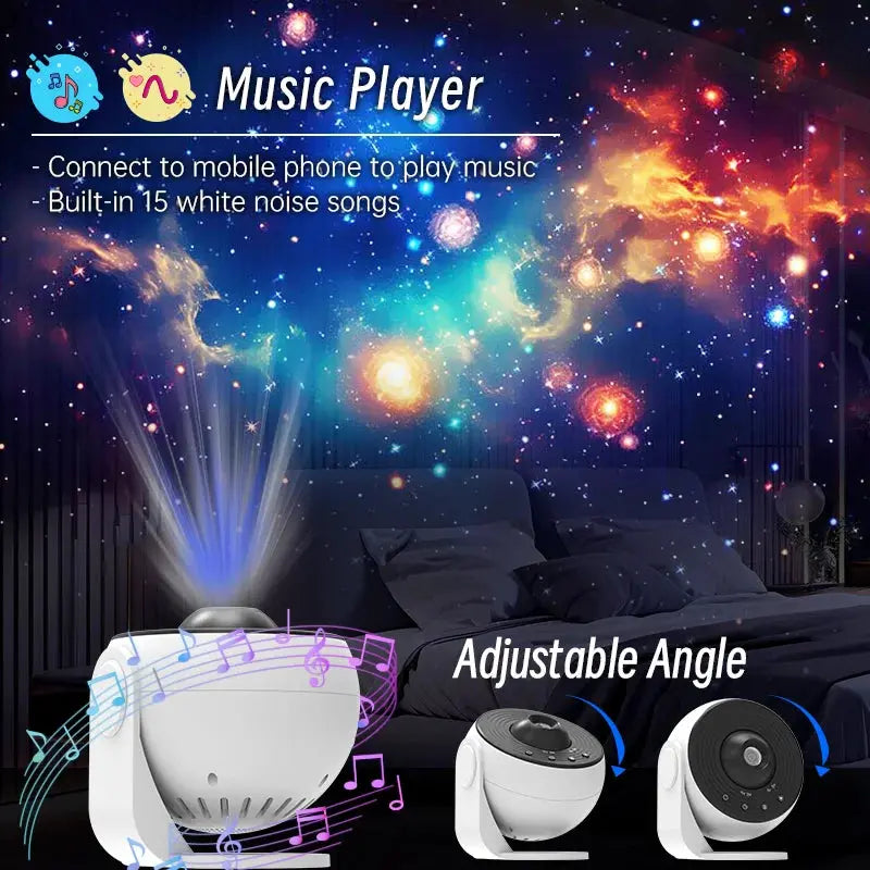 Star Projector Galaxy Night Light HD Lmage Disc Upgraded Planetarium Projector with Remote Control Bluetooth Function for Room