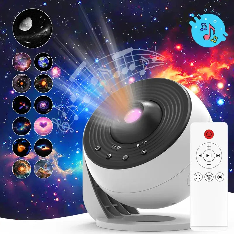 Star Projector Galaxy Night Light HD Lmage Disc Upgraded Planetarium Projector with Remote Control Bluetooth Function for Room