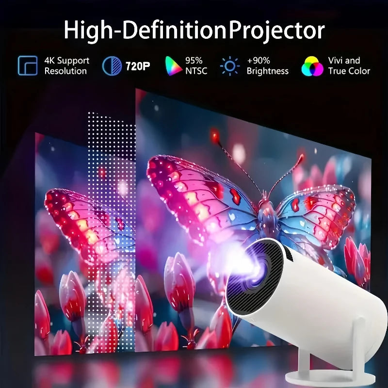 Home Theater Portable Projector 2025 MINI HY300 4K Ultra HD 300ANSI Android 11 BT54 with Electronic Focus and Built in Speaker