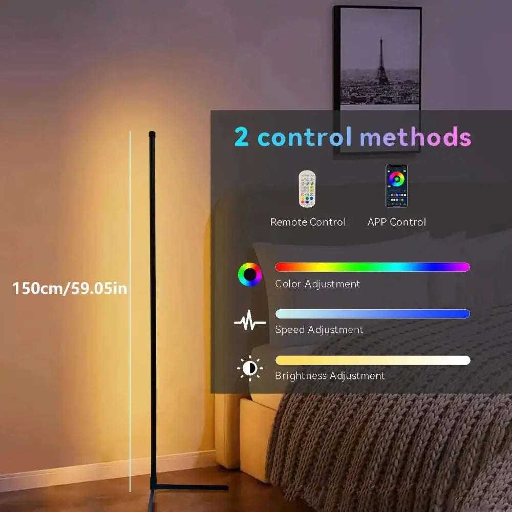 DARHYN RGB Floor Atmosphere Lamp Indoor Wall Corner Three Segment Splicing Minimalist Line Decorative Lighting Fixture