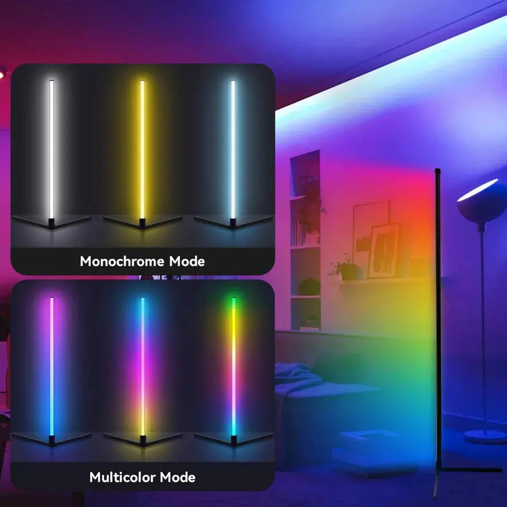 DARHYN RGB Floor Atmosphere Lamp Indoor Wall Corner Three Segment Splicing Minimalist Line Decorative Lighting Fixture